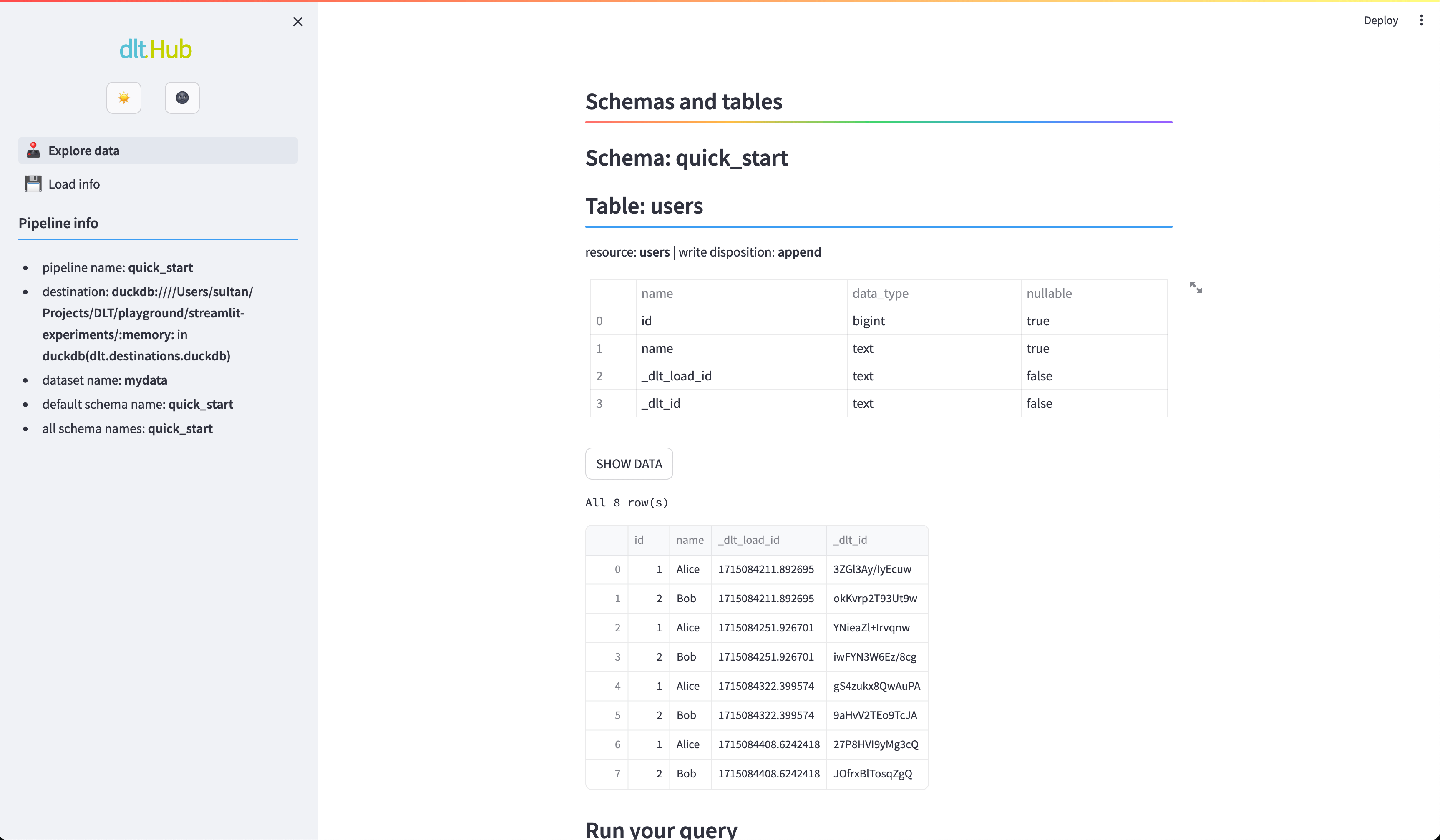 Streamlit Explore data